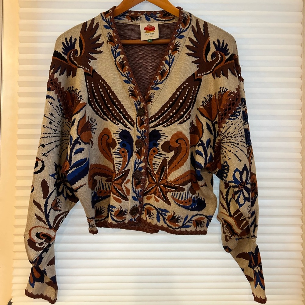 FARM Rio Nature Sand Land Knit Sweater Medium